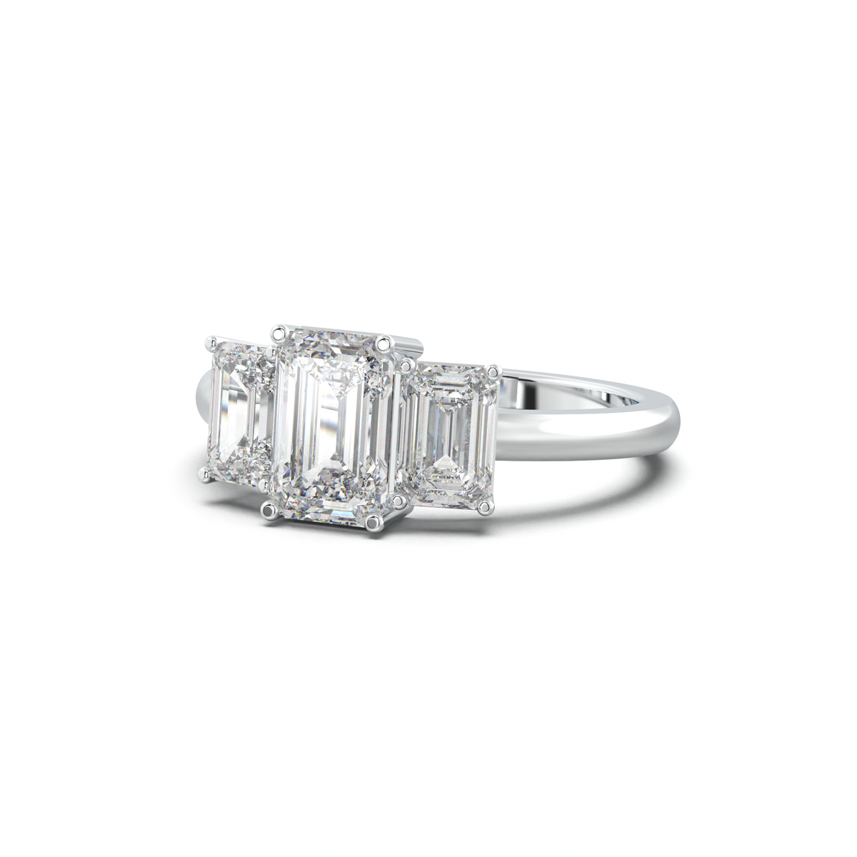 Emerald Three-Stone Engagement Ring
