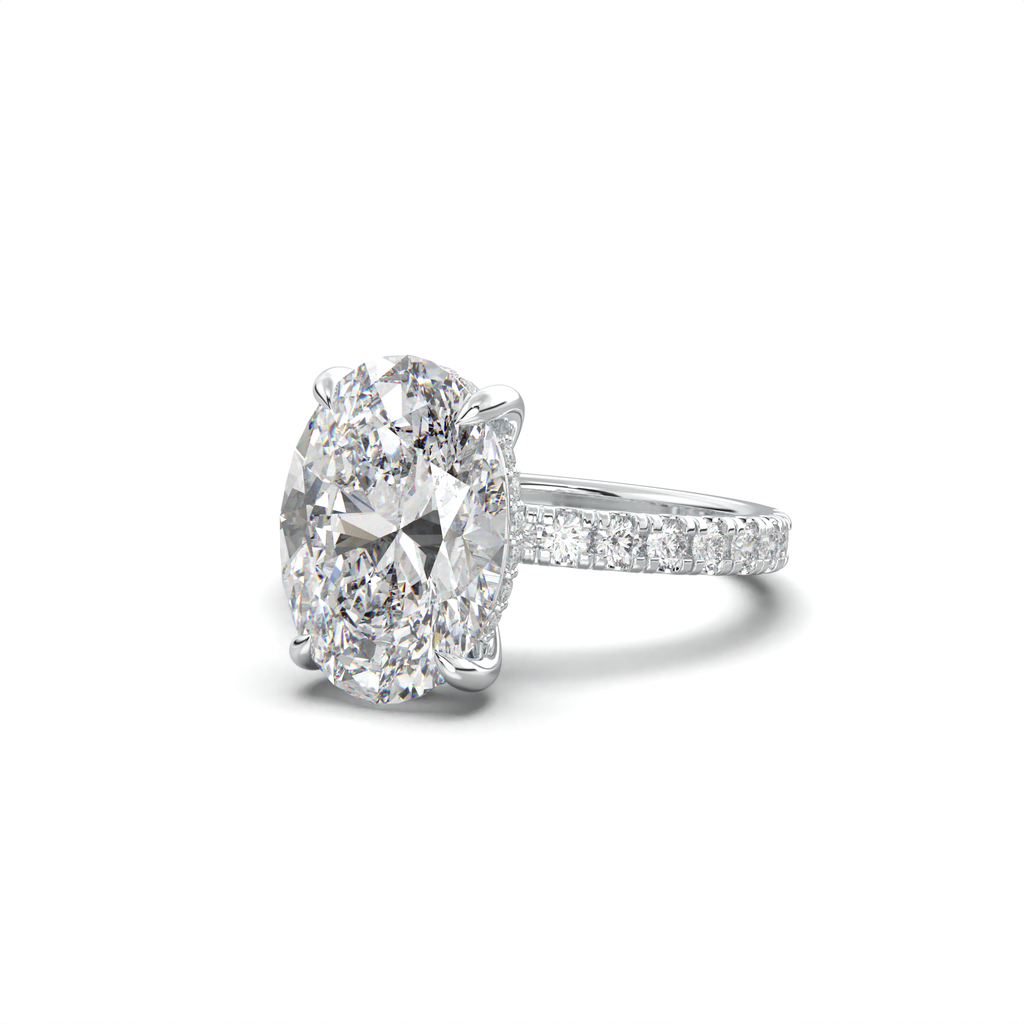 Oval Pavé Hidden Halo Engagement Ring