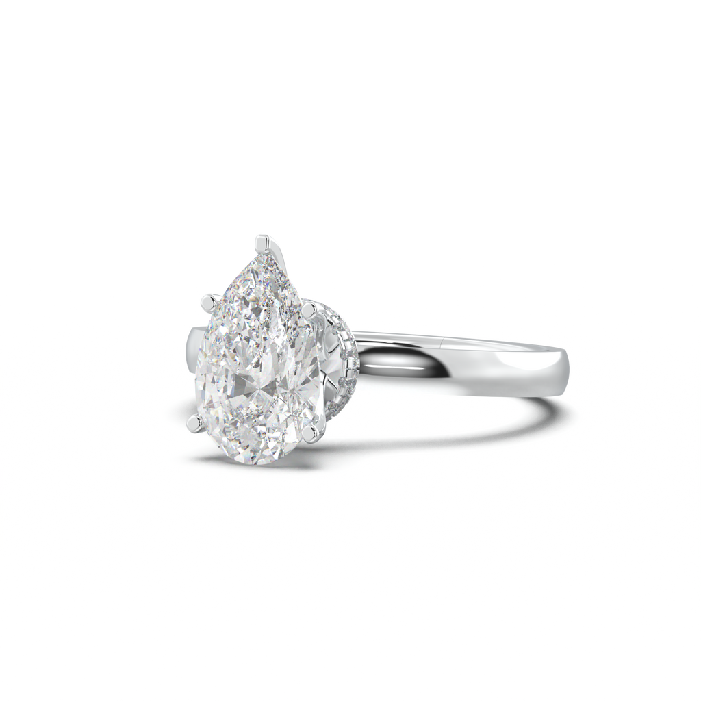 Cushion Hidden Pavé Engagement Ring