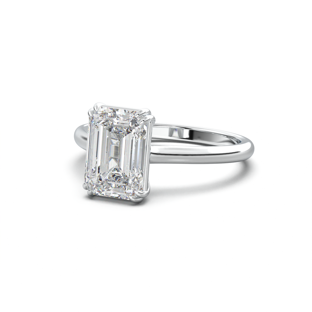 Emerald Solitaire Engagement Ring