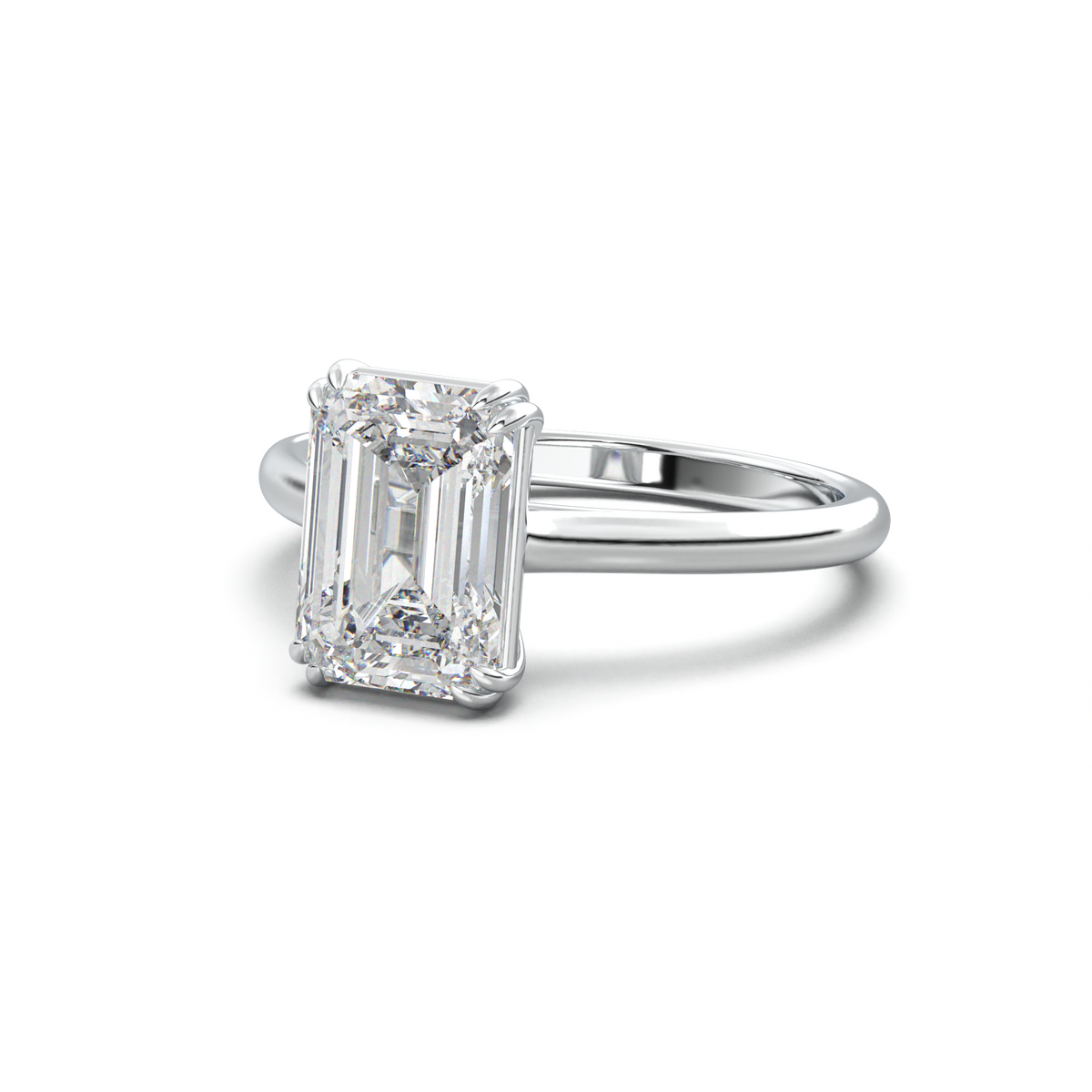Emerald Solitaire Engagement Ring