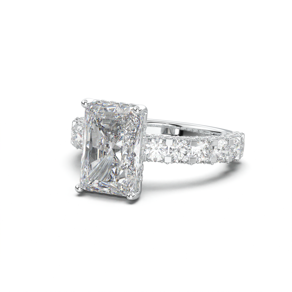Radiant Diamond Band Engagement Ring