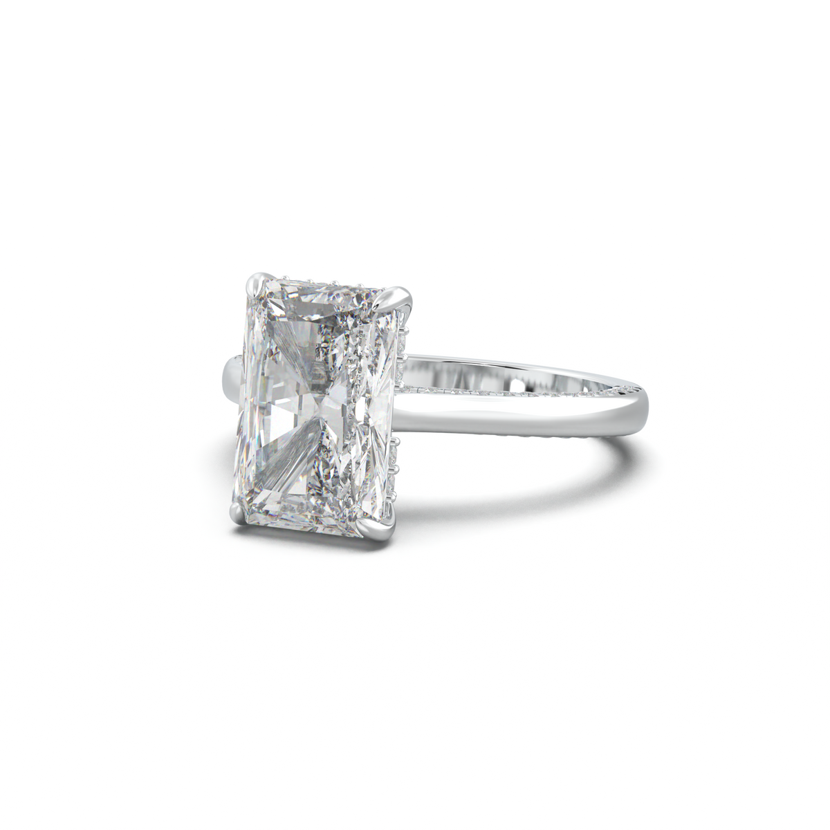 Radiant Pavé Hidden Halo Engagement Ring