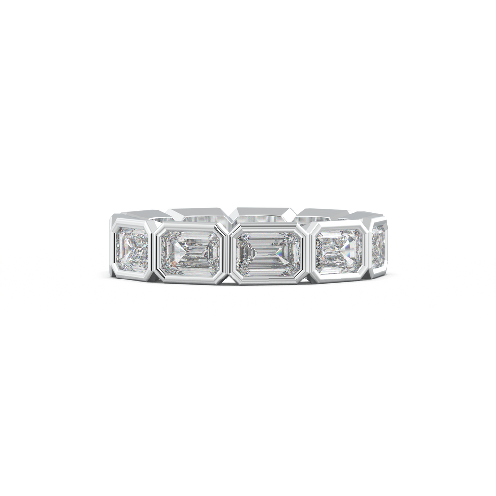 Emerald-Cut Bezel-Style Eternity Wedding Band