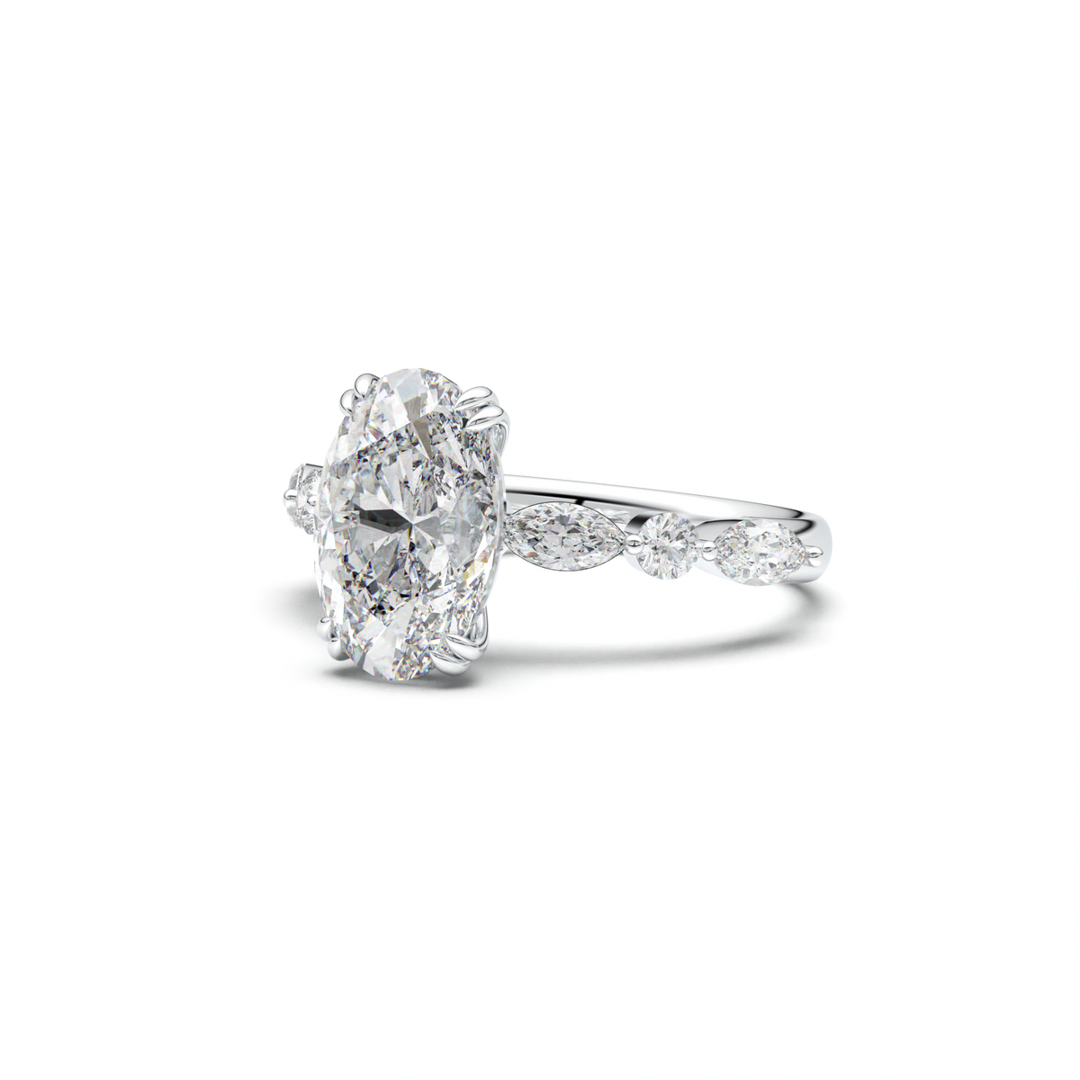 Oval Mixed-Shape Engagement Ring