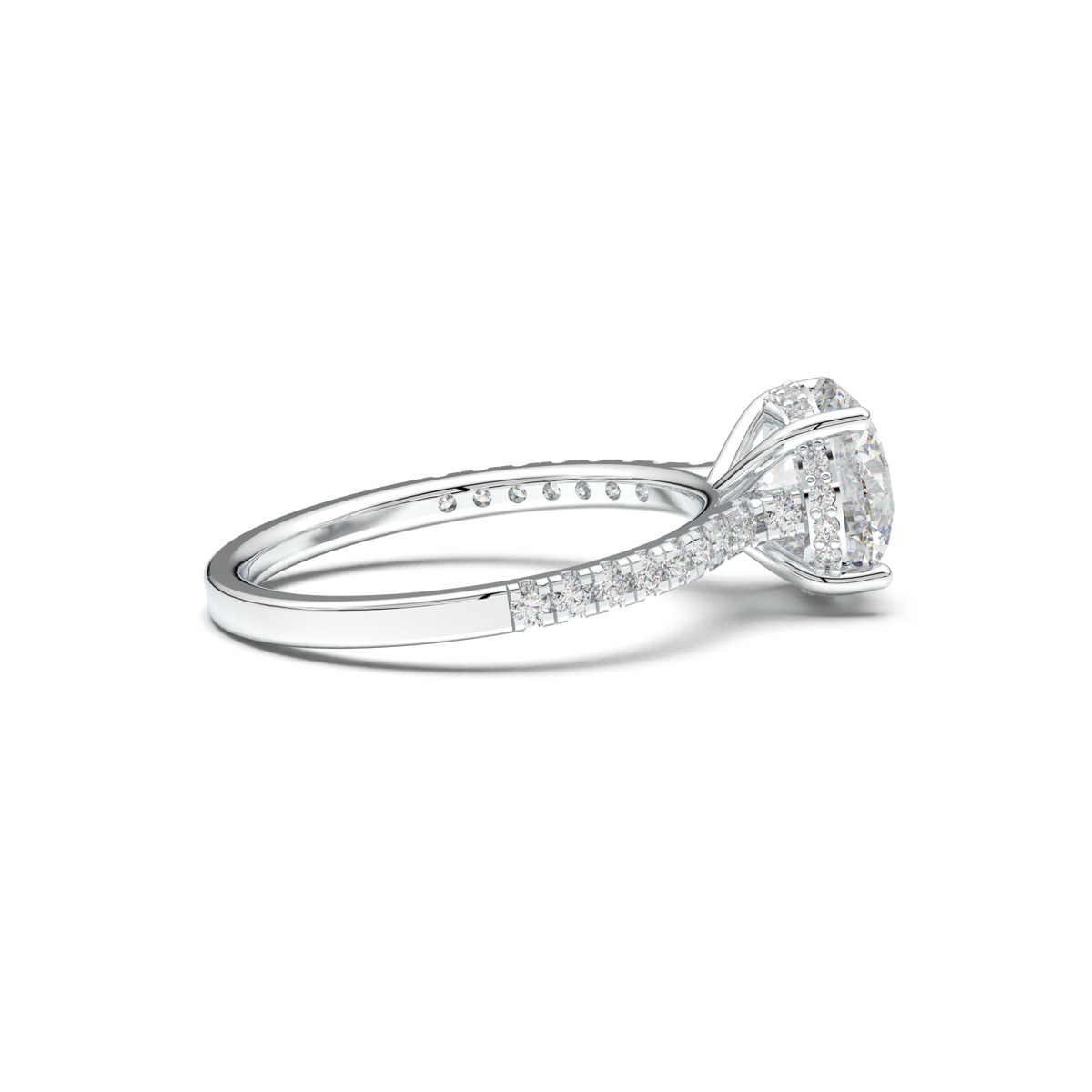 Round Pavé Engagement Ring