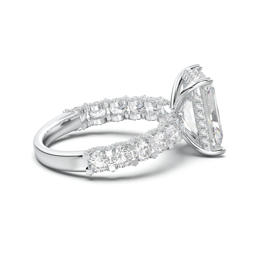Radiant Diamond Band Engagement Ring