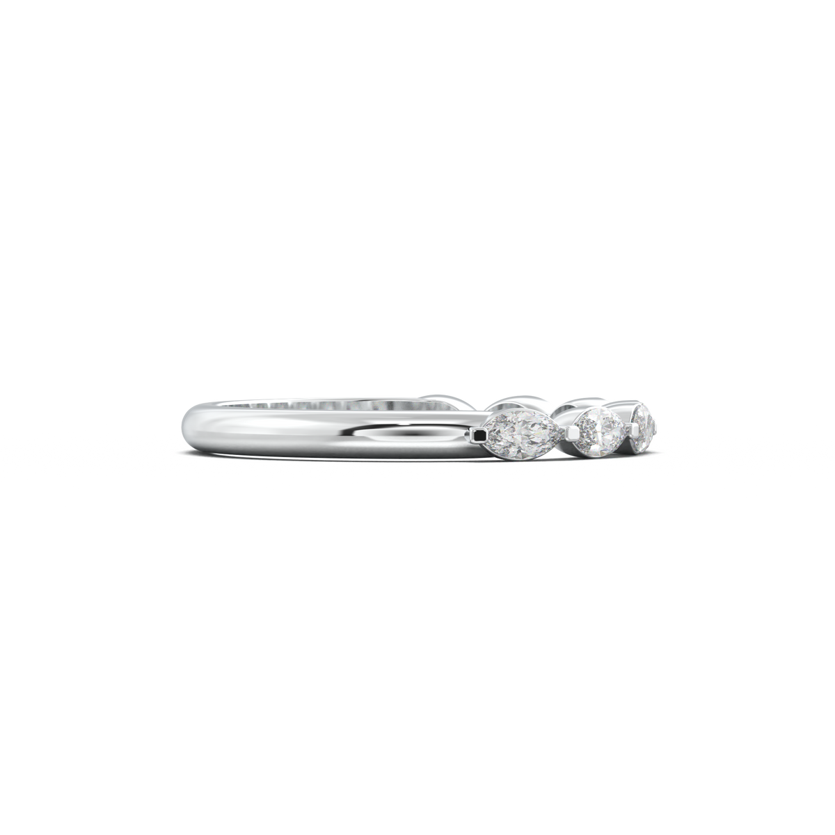 East-West Marquise Half-Eternity Wedding Band