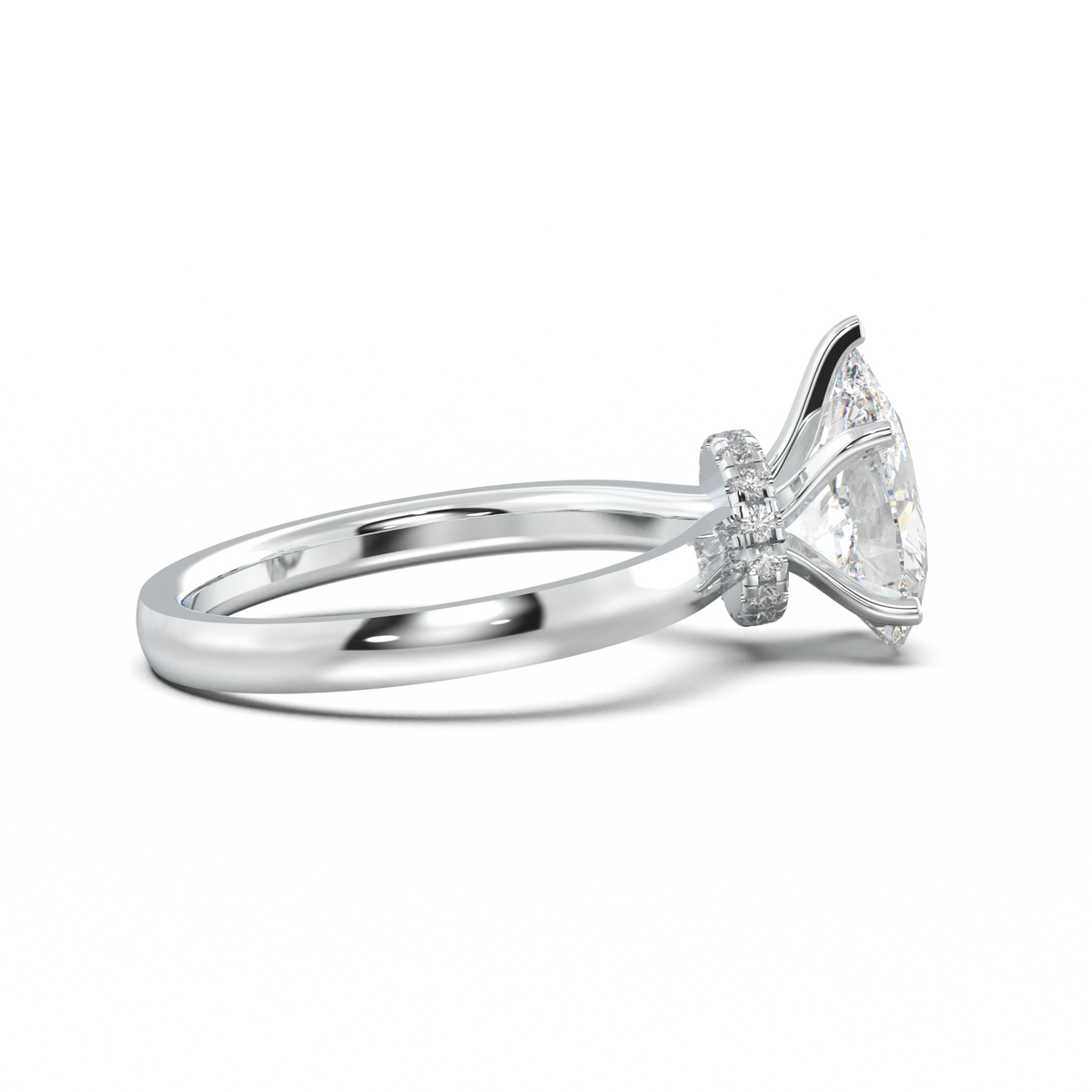 Cushion Hidden Pavé Engagement Ring