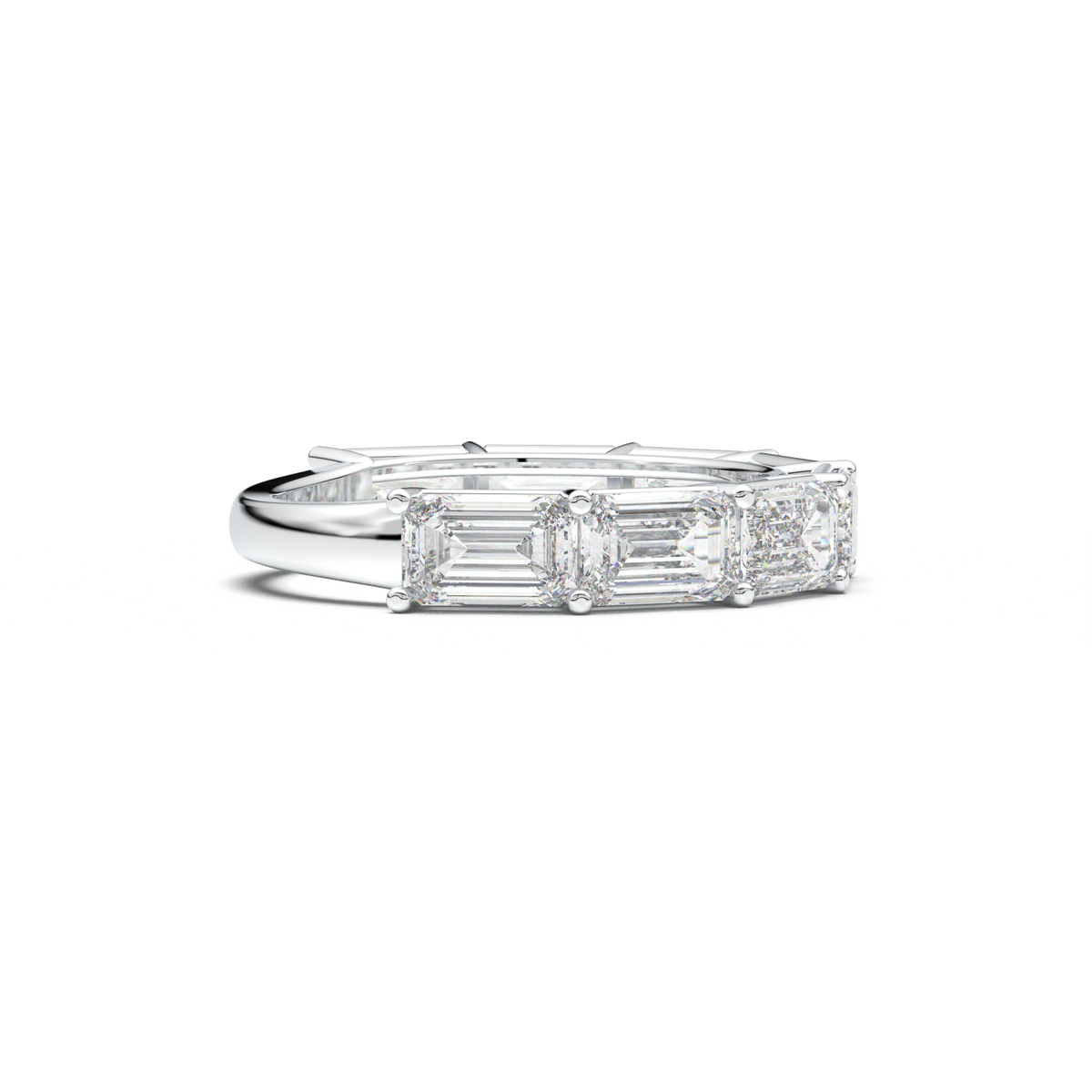Emerald-Cut Six-Stone Wedding Band