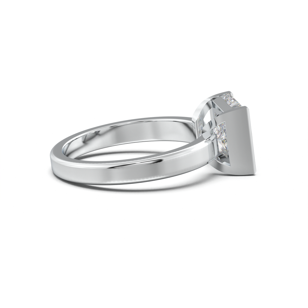 Princess Half-Bezel Engagement Ring