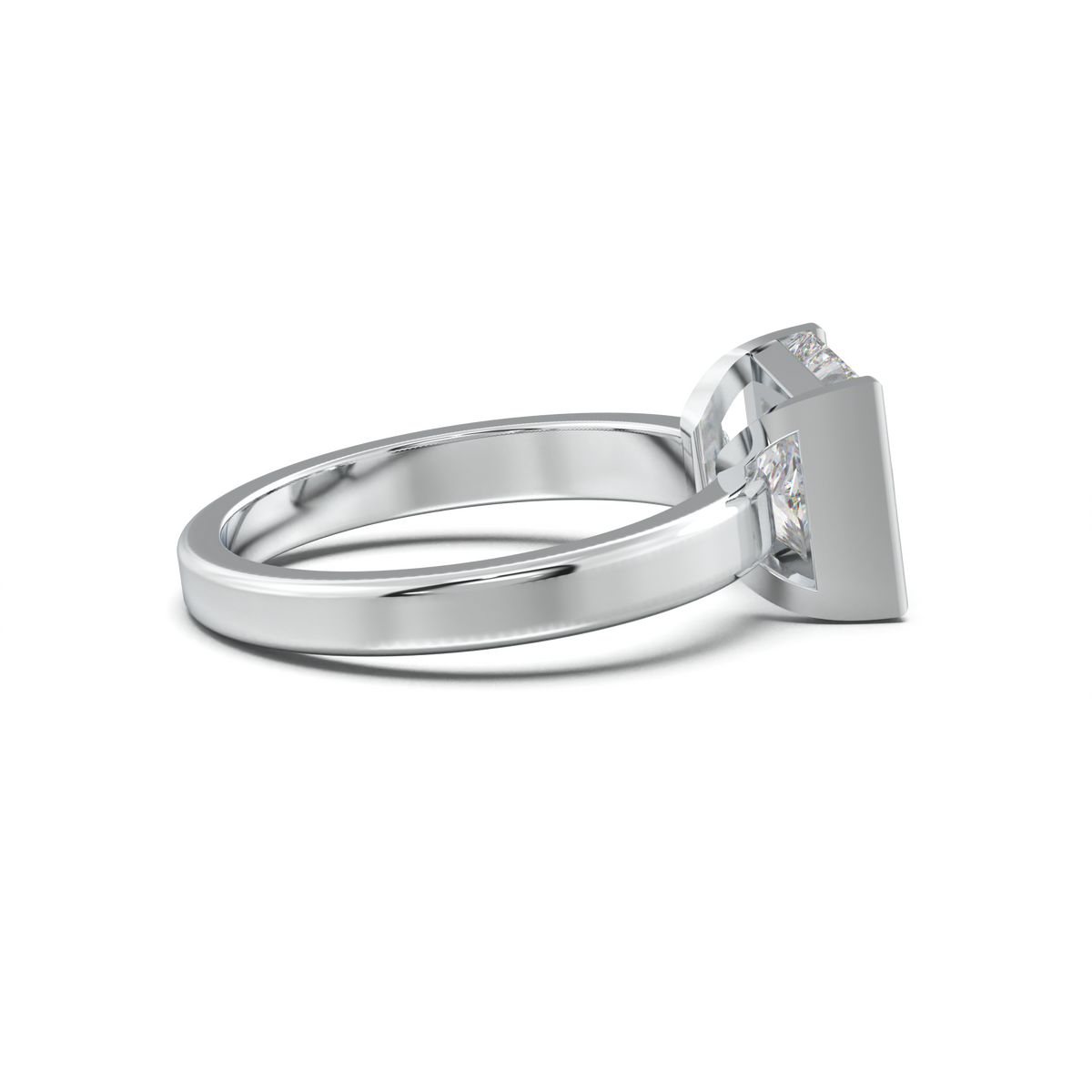 Princess Half-Bezel Engagement Ring