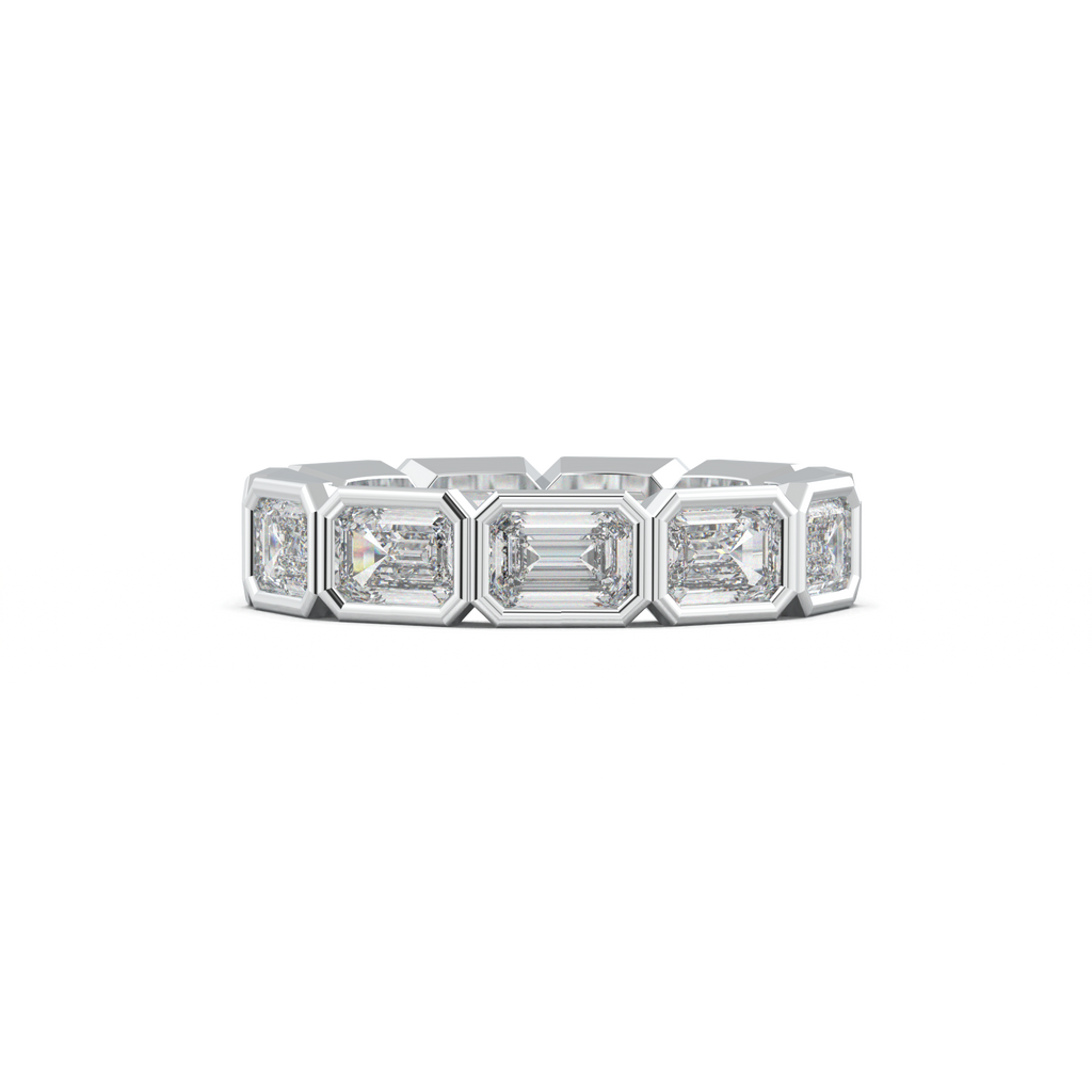 Emerald-Cut Bezel-Style Eternity Wedding Band