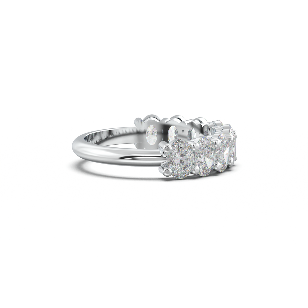 Nine-Oval Half-Eternity Wedding Band