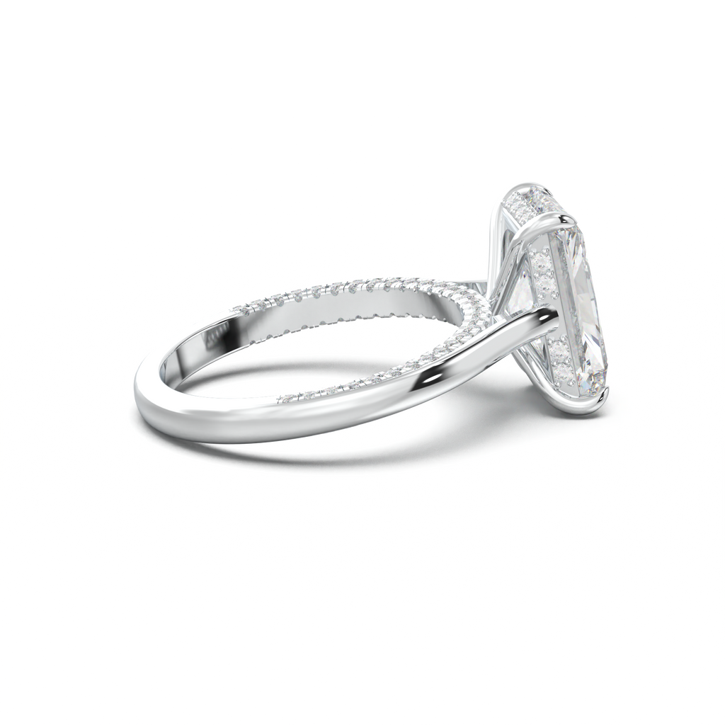 Radiant Pavé Hidden Halo Engagement Ring