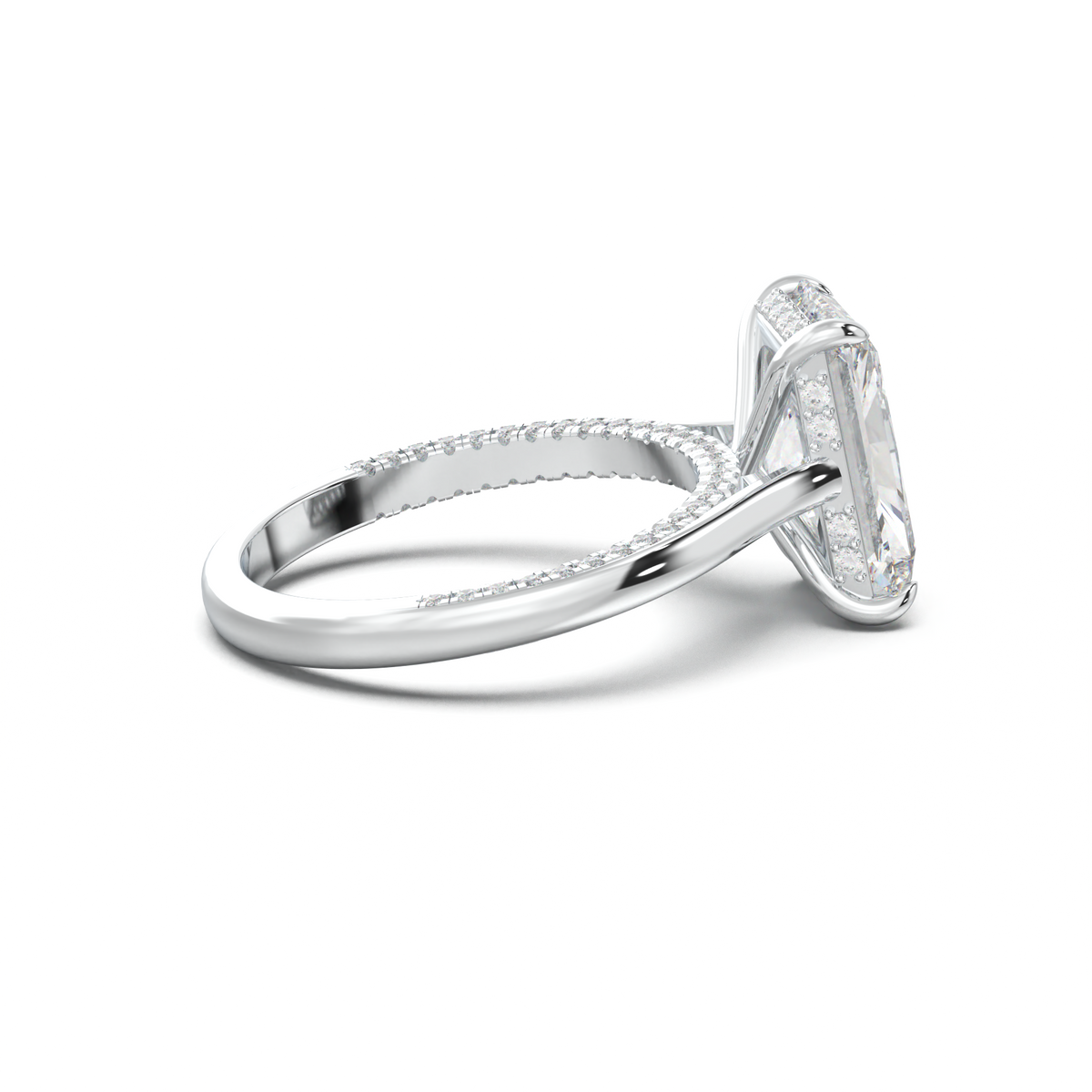 Radiant Pavé Hidden Halo Engagement Ring