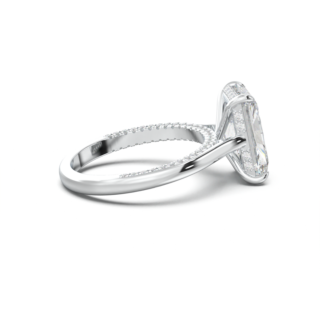 Radiant Pavé Hidden Halo Engagement Ring