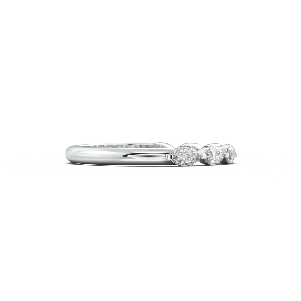 East-West Marquise Half-Eternity Wedding Band