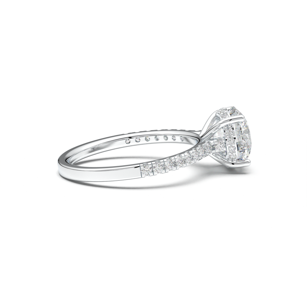 Round Pavé Engagement Ring