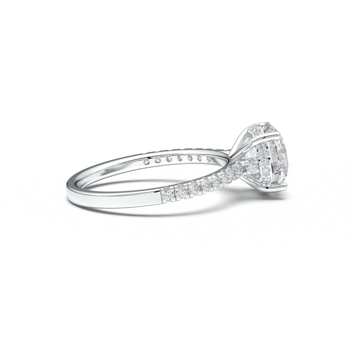 Round Pavé Engagement Ring