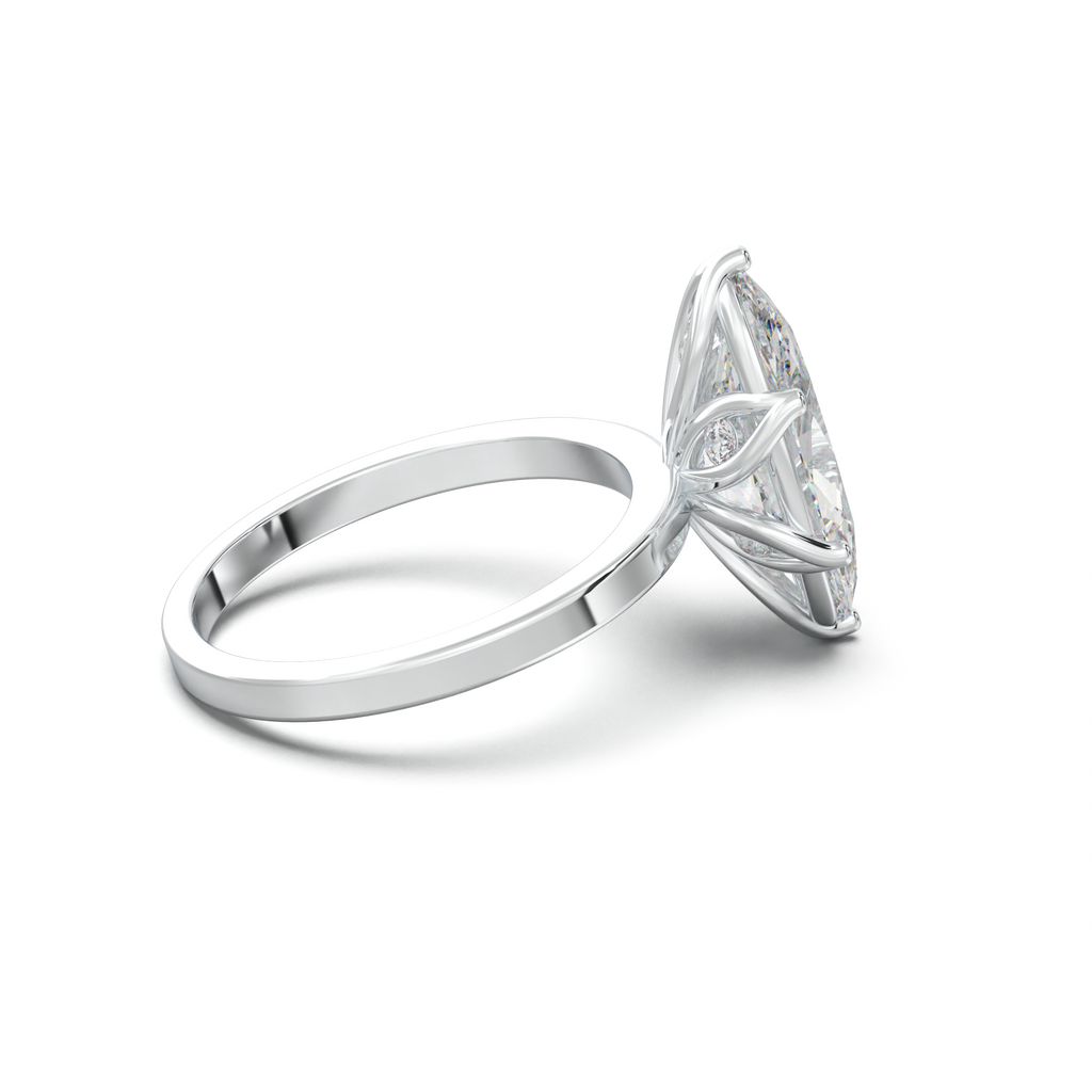 Oval Diamond-Accent Gallery Engagement Ring