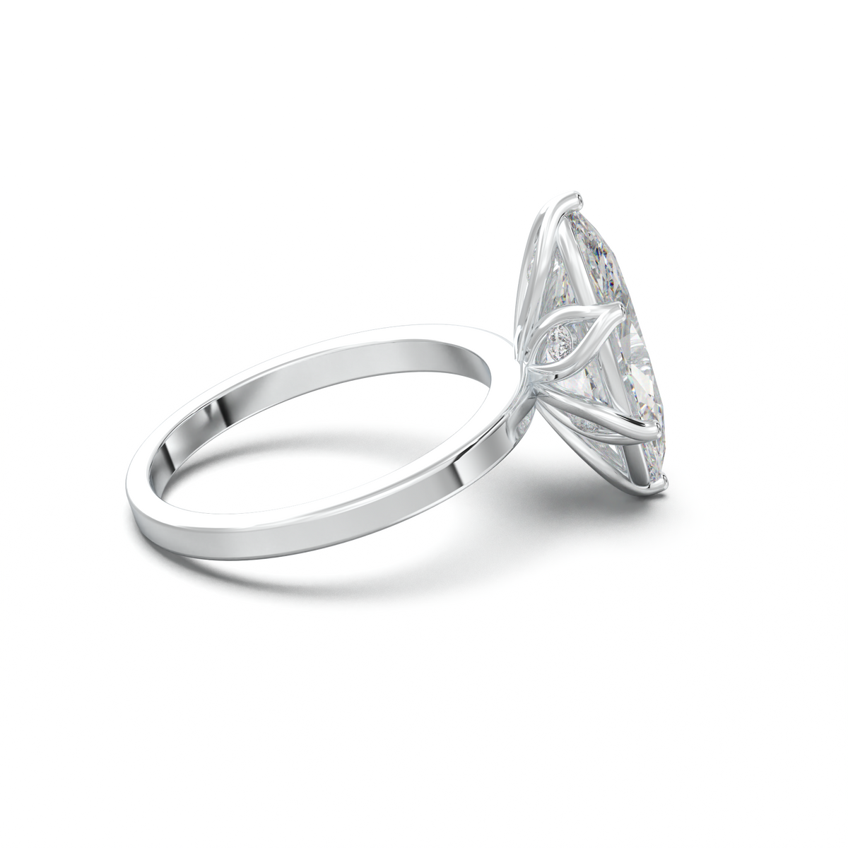 Oval Diamond-Accent Gallery Engagement Ring