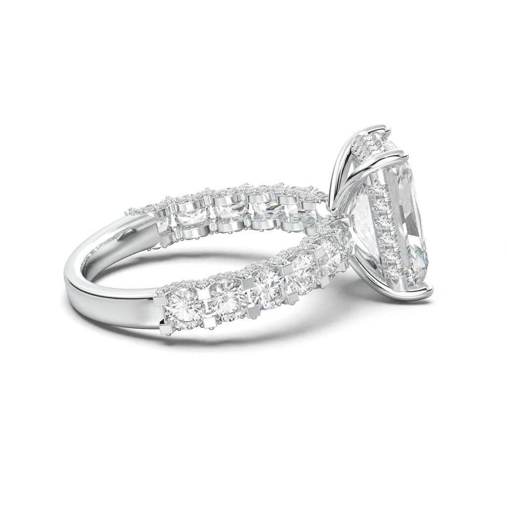 Radiant Diamond Band Engagement Ring