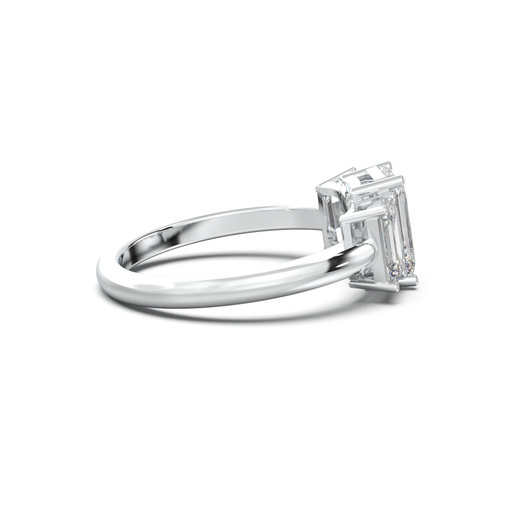 Emerald Three-Stone Engagement Ring