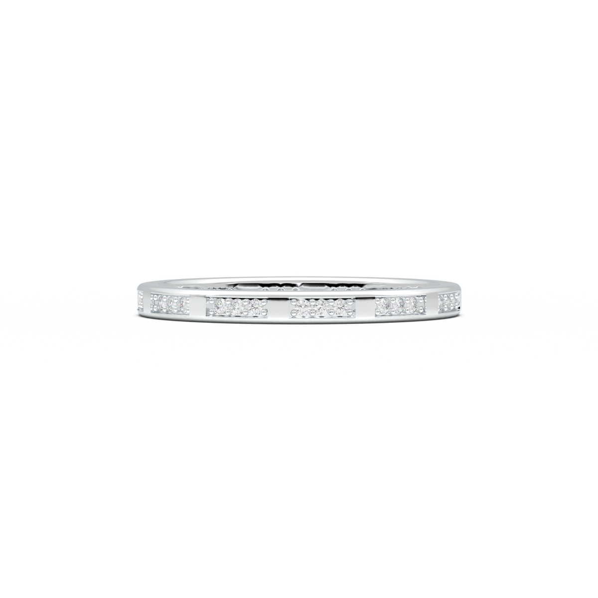 Geometric Round Diamond Wedding Band