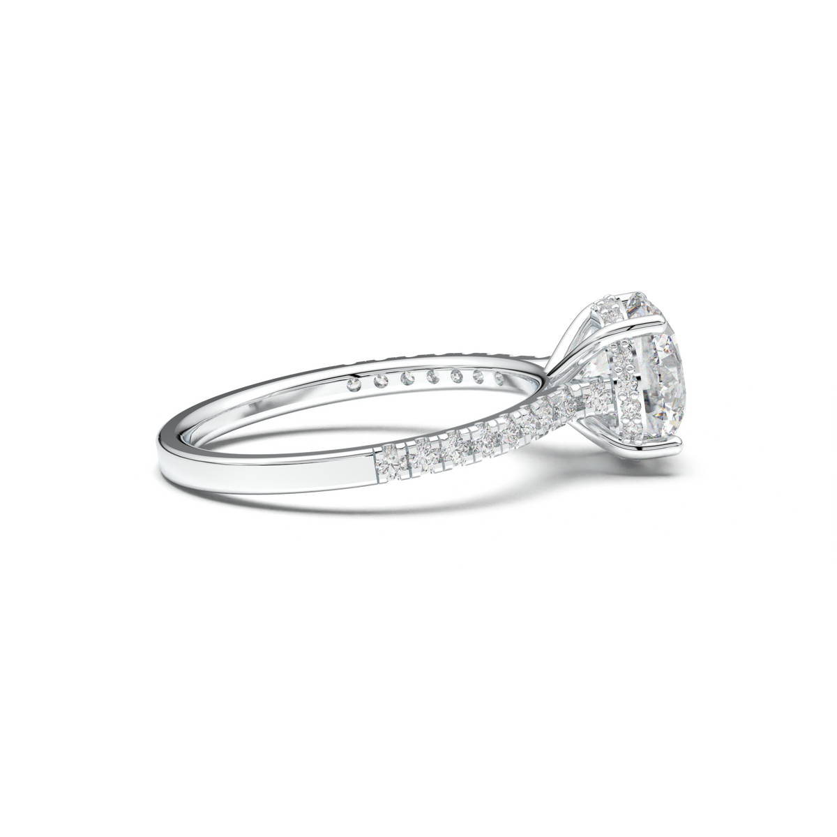 Round Pavé Engagement Ring