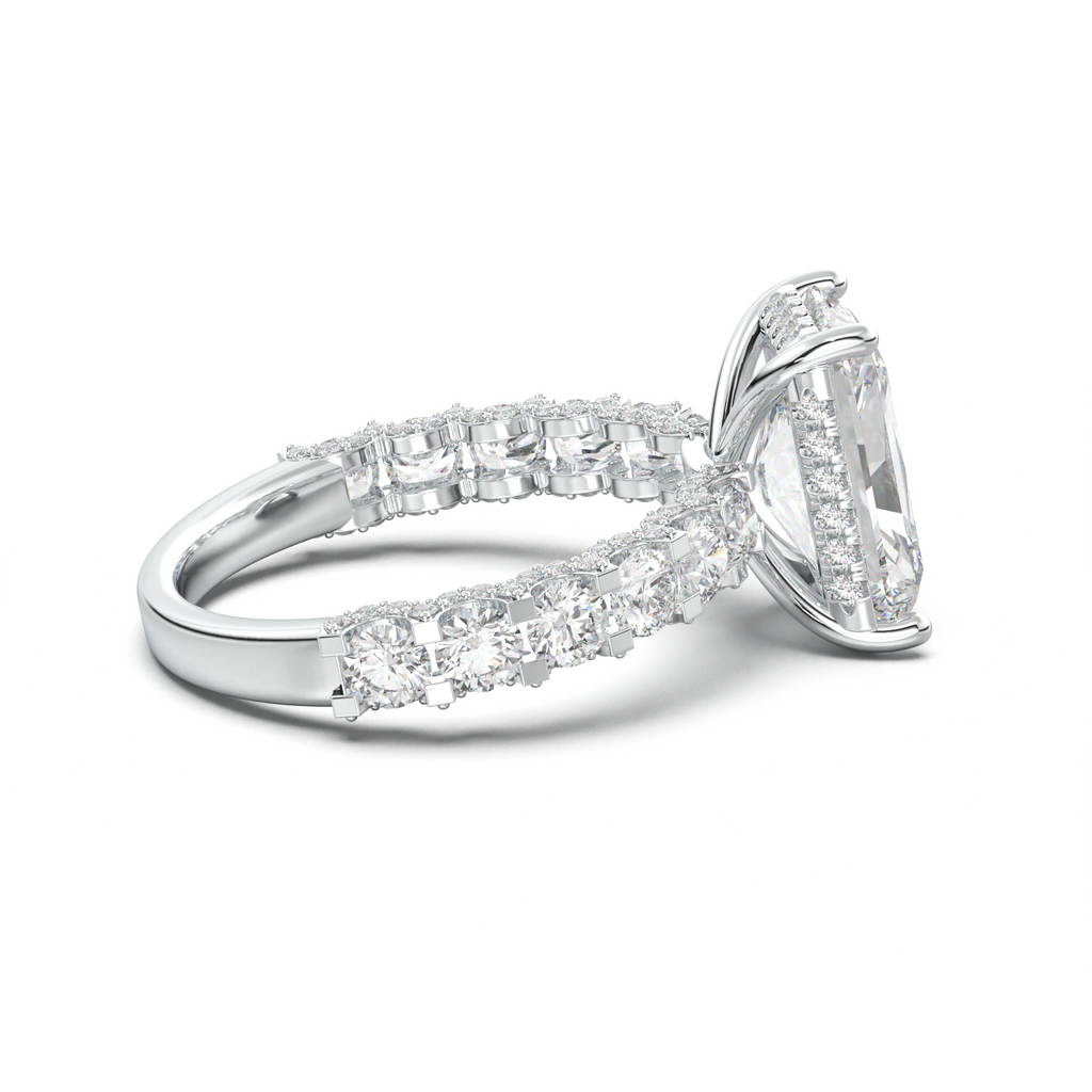 Radiant Diamond Band Engagement Ring