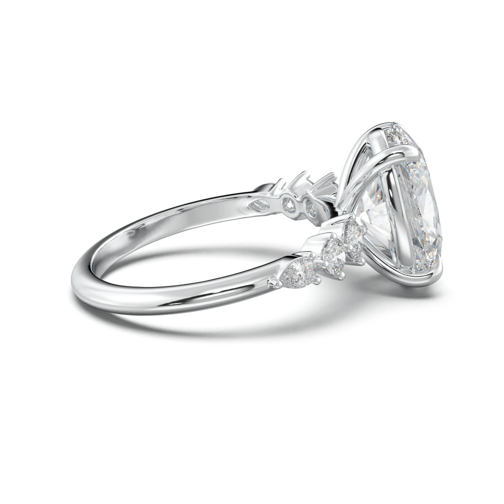 Oval Pear-Accent Engagement Ring