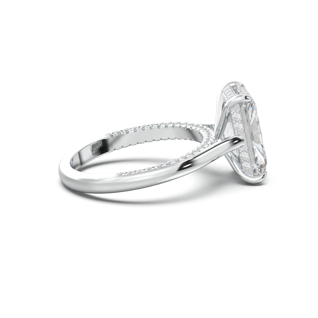 Radiant Pavé Hidden Halo Engagement Ring