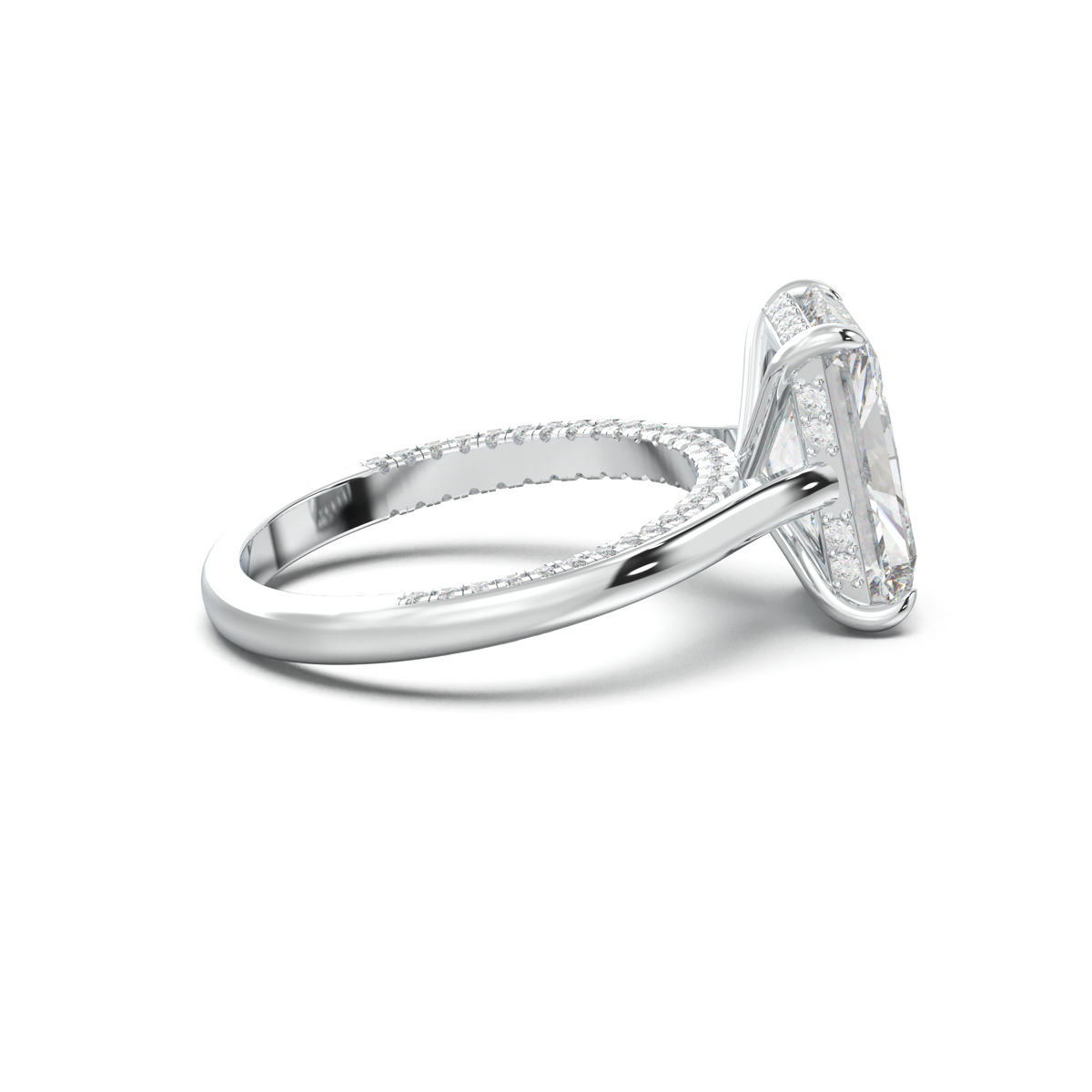 Radiant Pavé Hidden Halo Engagement Ring