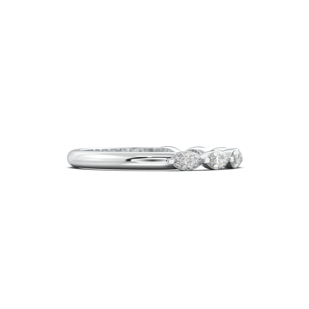 East-West Marquise Half-Eternity Wedding Band