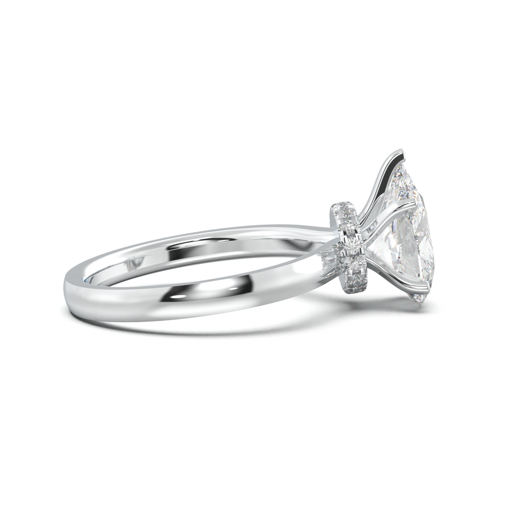 Cushion Hidden Pavé Engagement Ring
