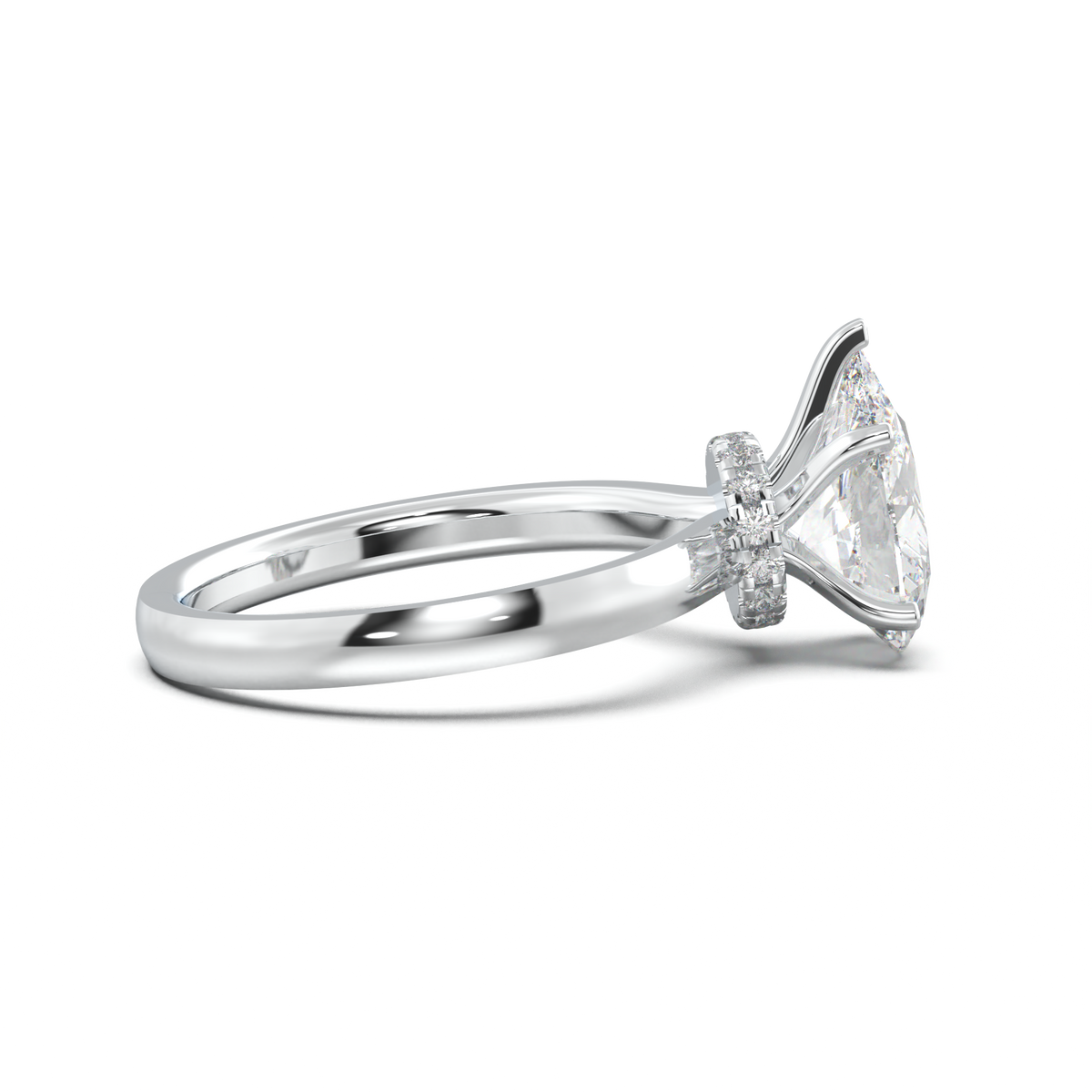 Cushion Hidden Pavé Engagement Ring