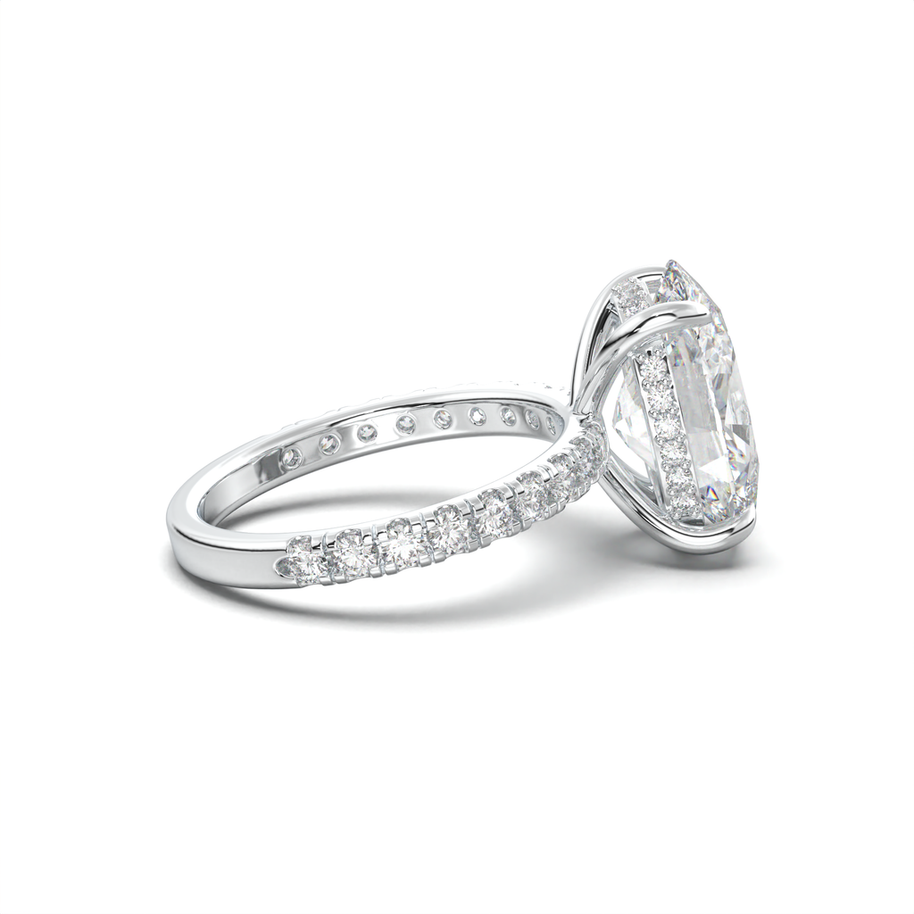 Oval Pavé Hidden Halo Engagement Ring