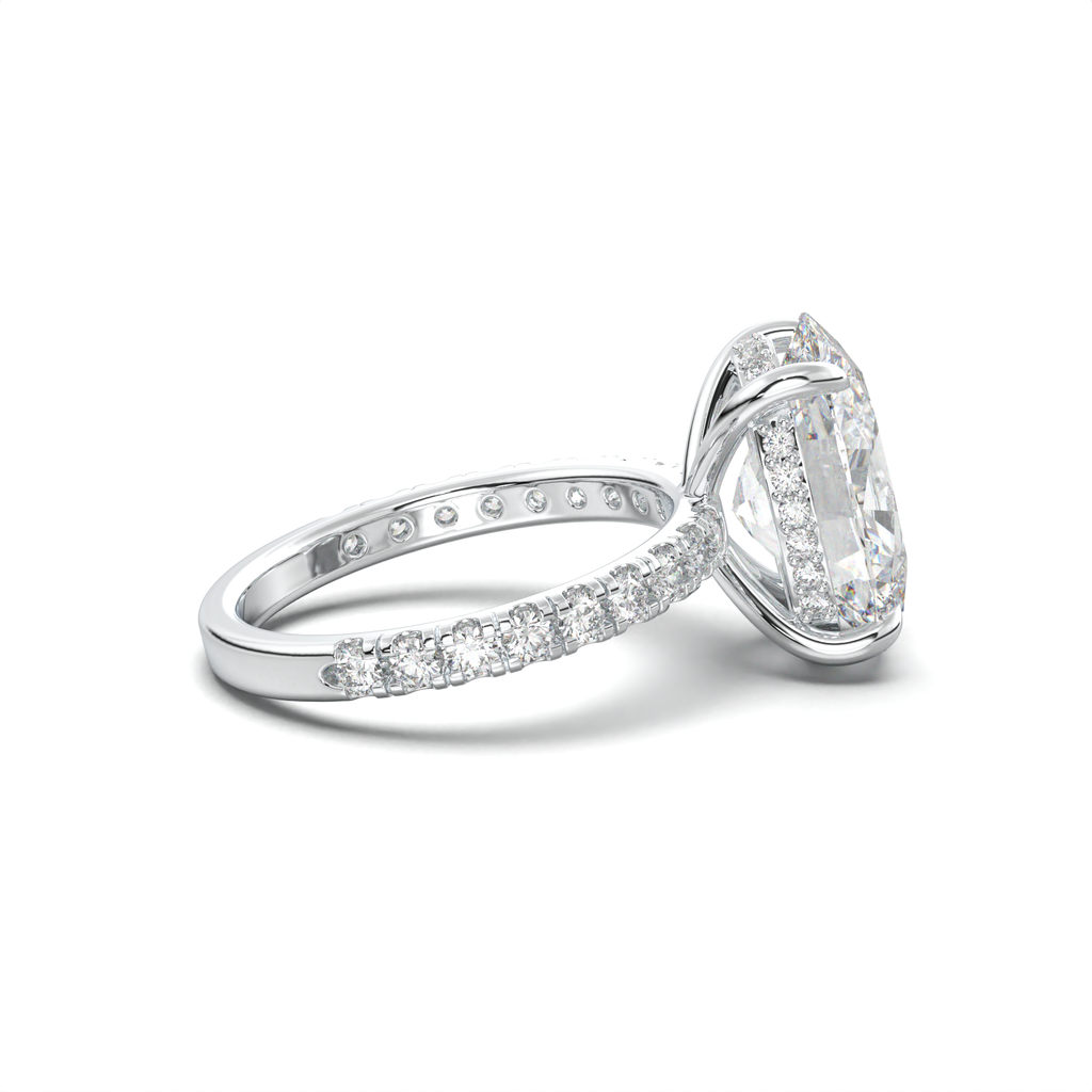 Oval Pavé Hidden Halo Engagement Ring