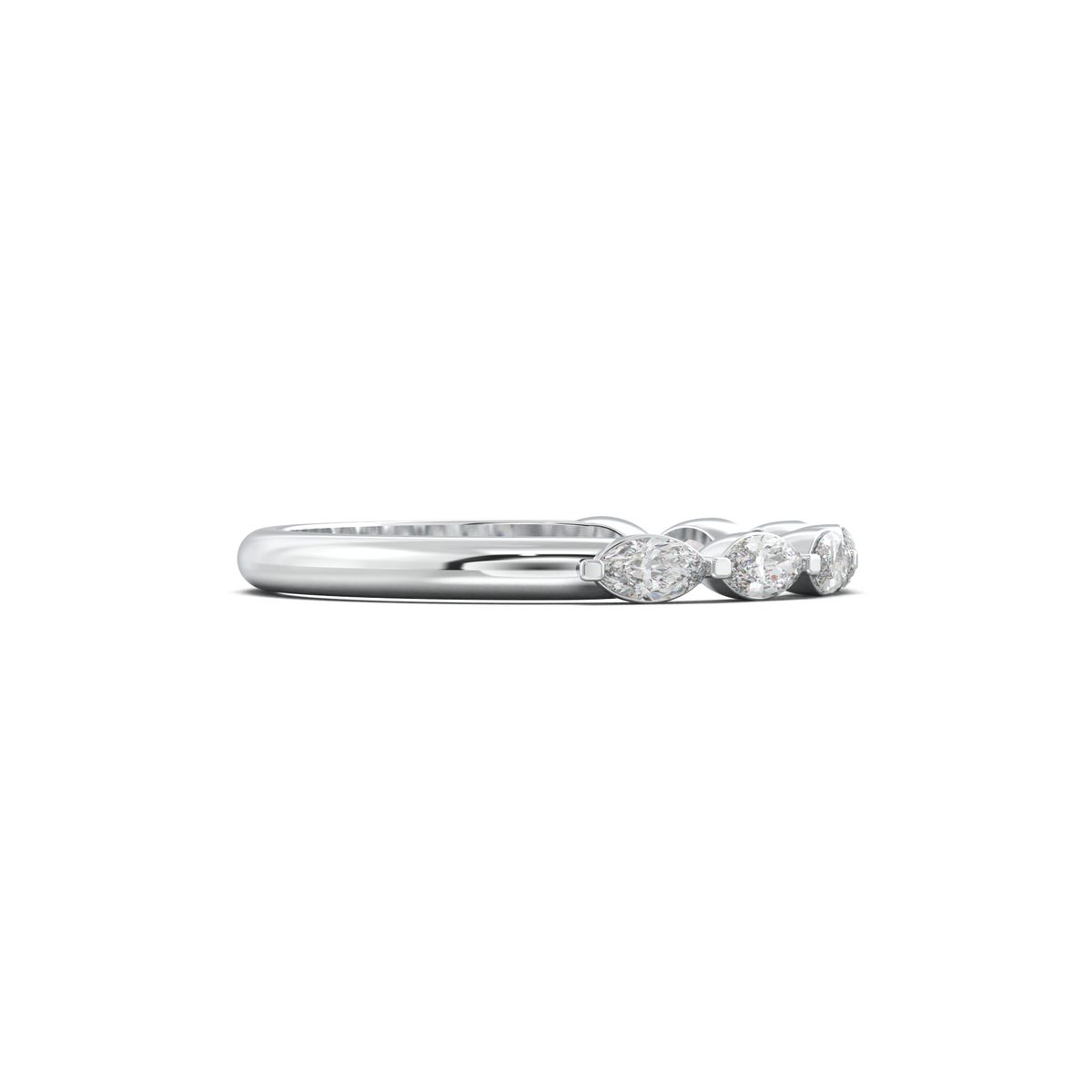 East-West Marquise Half-Eternity Wedding Band