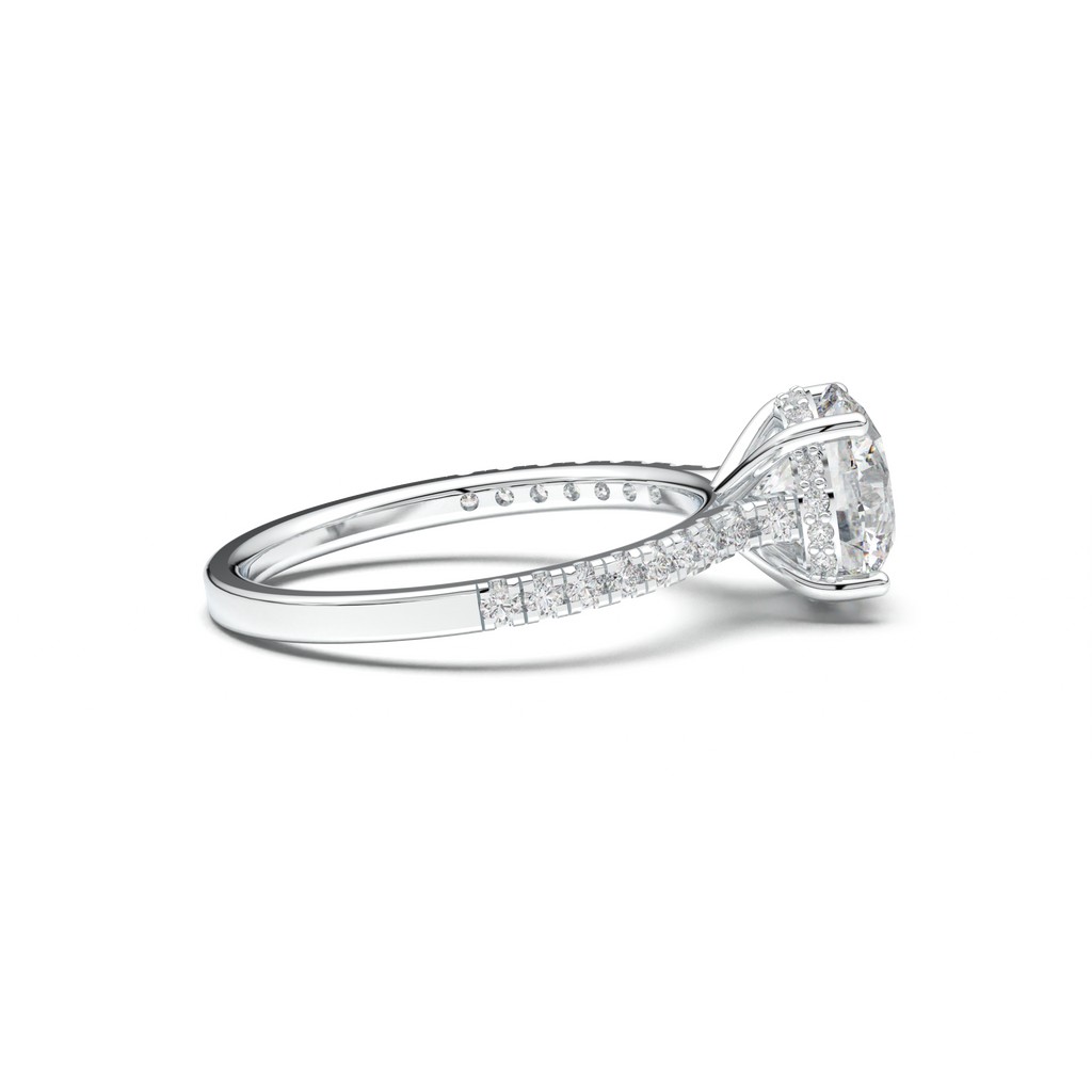 Round Pavé Engagement Ring