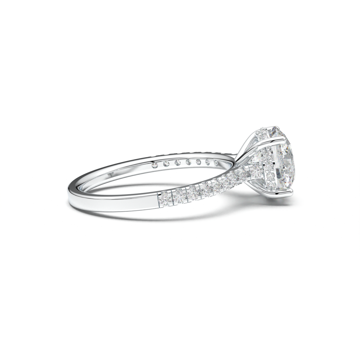 Round Pavé Engagement Ring