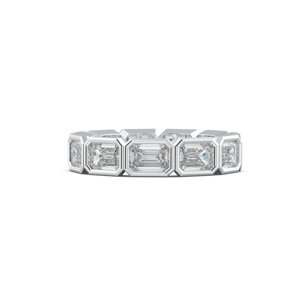 Emerald-Cut Bezel-Style Eternity Wedding Band