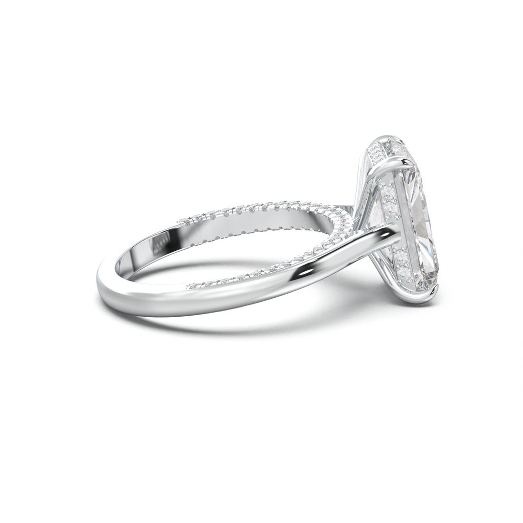 Radiant Pavé Hidden Halo Engagement Ring