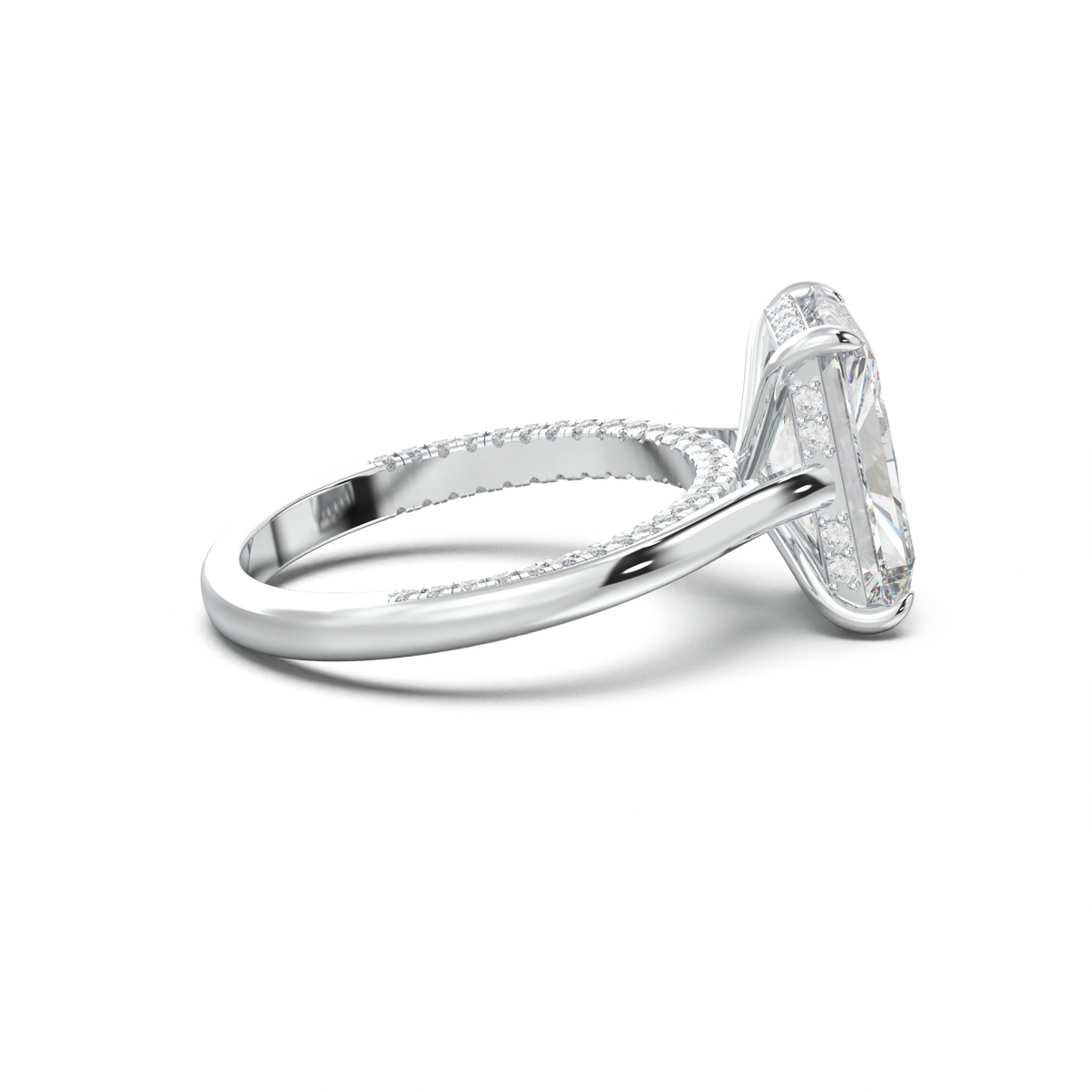 Radiant Pavé Hidden Halo Engagement Ring