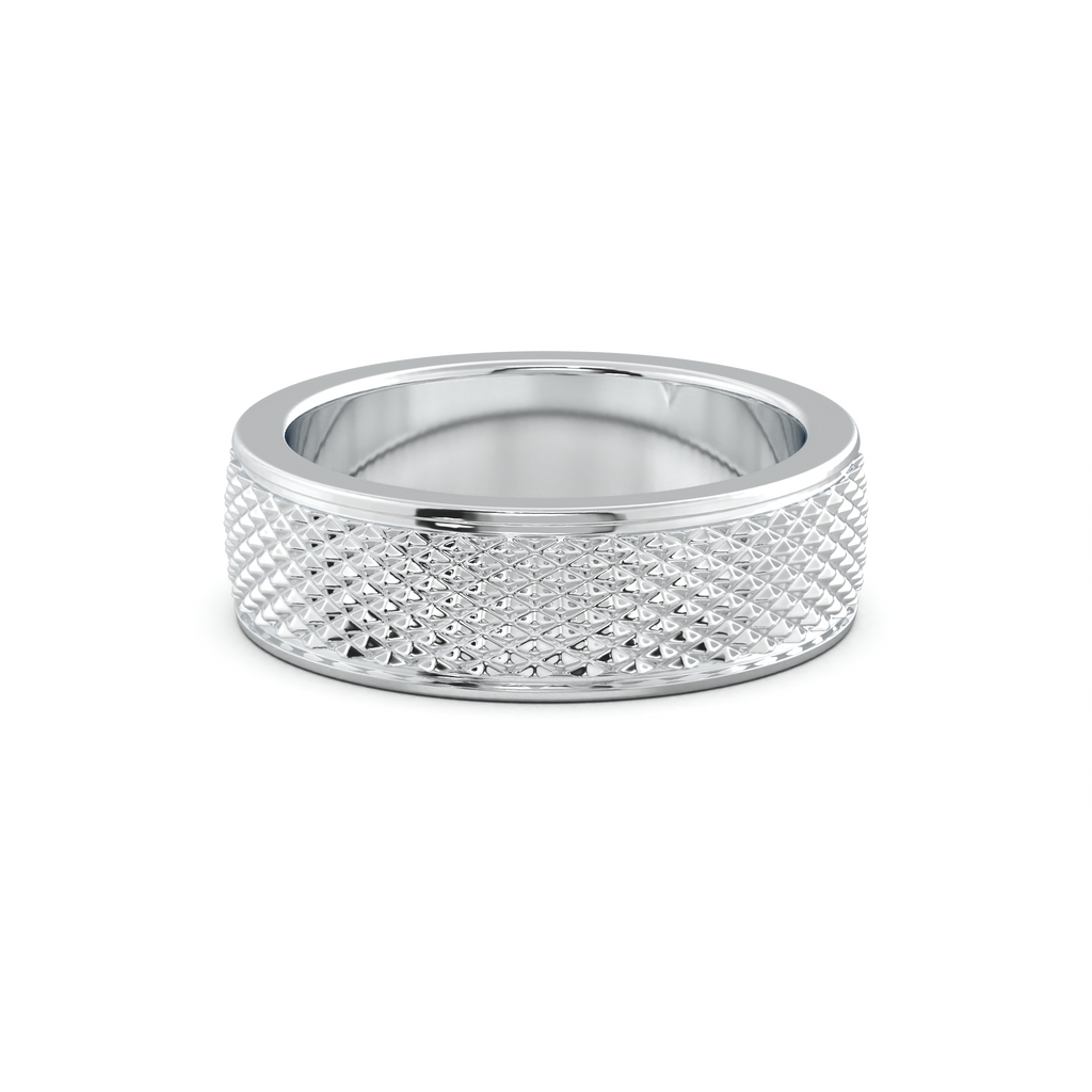 Diamond-Cut Textured Men's Wedding Band