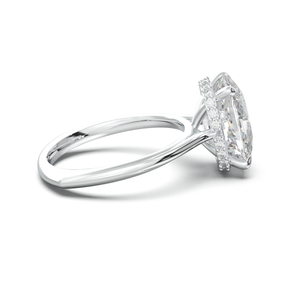 Cushion Hidden Halo Engagement Ring