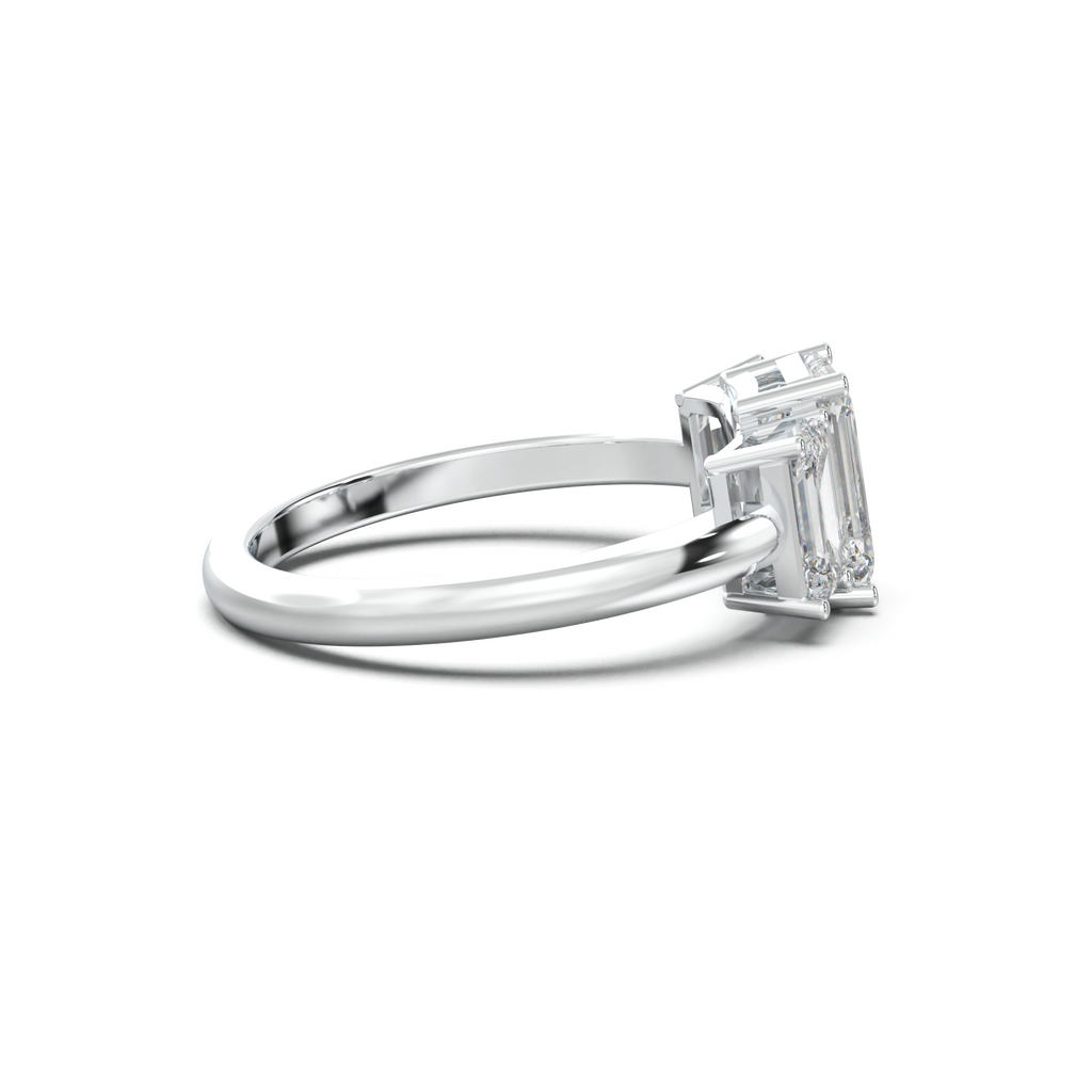 Emerald Three-Stone Engagement Ring
