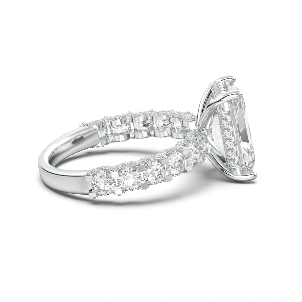 Radiant Diamond Band Engagement Ring