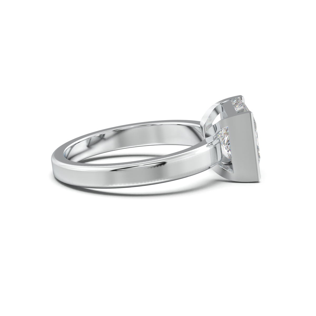 Princess Half-Bezel Engagement Ring